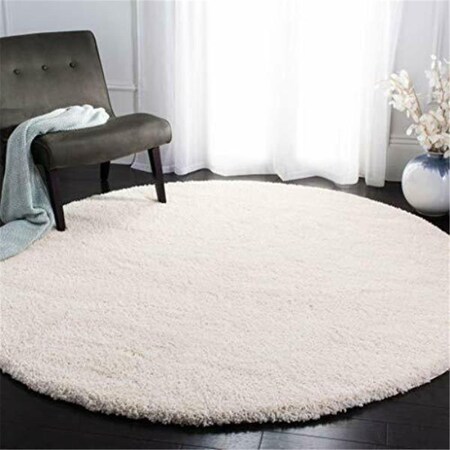 Safavieh 5 ft. 3 in. x 5 ft. 3 in. Contemporary Shag Power Loom Area Rug, Ivory SG151-1212-5R